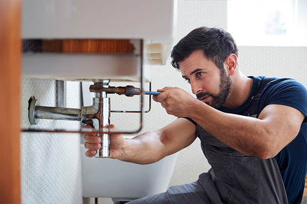 Plumber at work